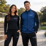 Private label activewear manufacturer in Pakistan showing custom leggings, shirts, joggers and jackets